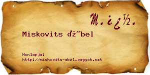 Miskovits Ábel névjegykártya