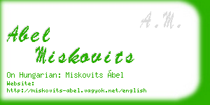 abel miskovits business card