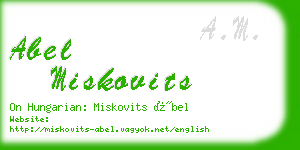 abel miskovits business card